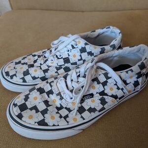Vans' Black and White Floral Sneakers